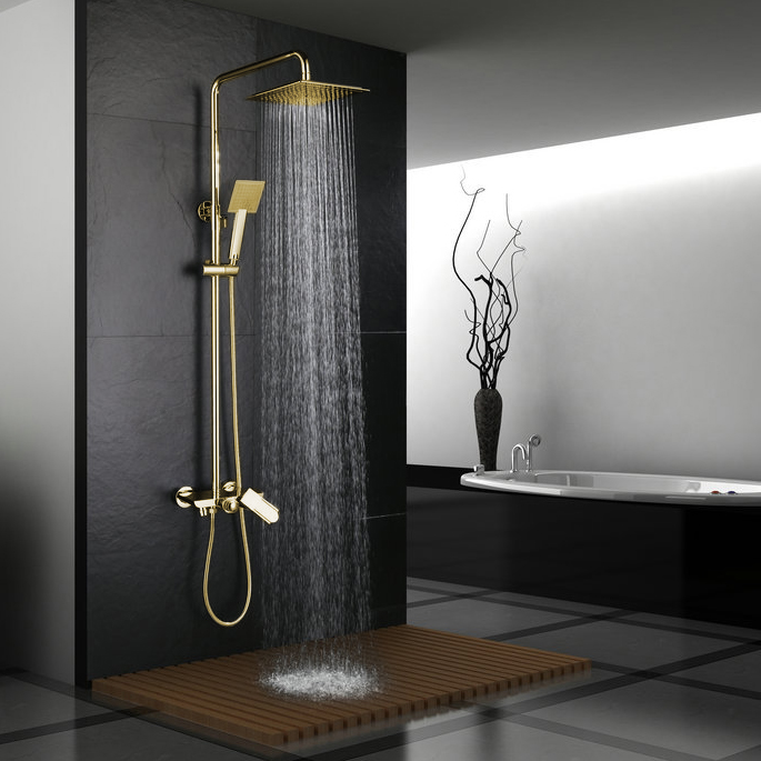 Nanterre Luxurious Exposed Gold Bathroom Shower Set